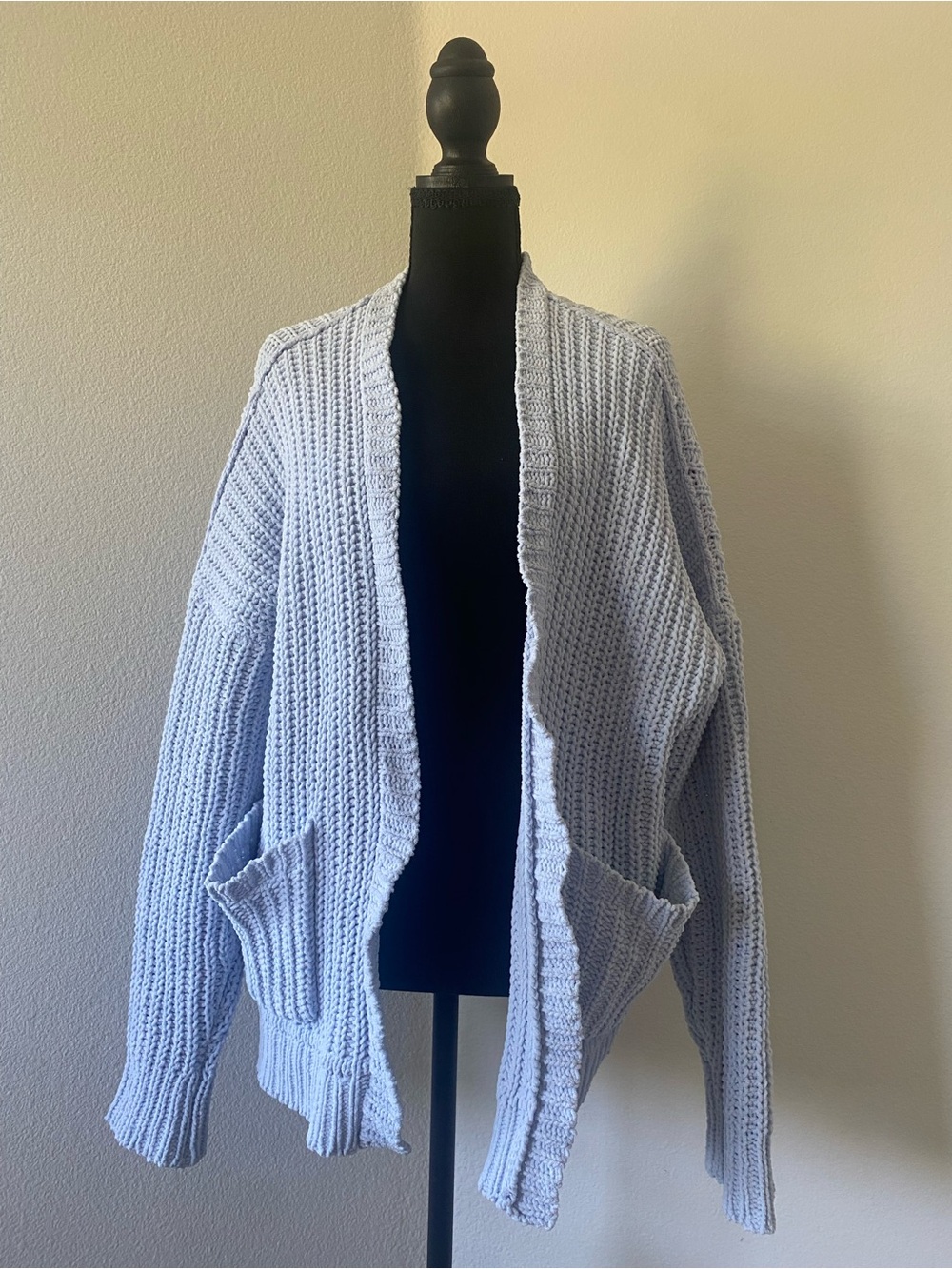 Hollister Pale Blue Chunky Open Cardigan